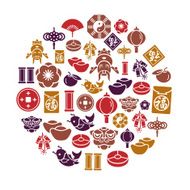 Chinese New Year Icons in Circle Shape N2