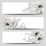 Vector Vintage Floral Banner N2