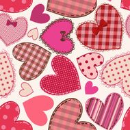 Seamless pattern of heart patchworks N2