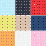 Set of polka dots seamless patterns in different colors