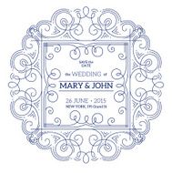 Beautiful thin line ornamental frame Wedding invitation Vector illustration N4
