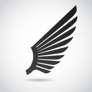 Wing icon isolated on white background N3
