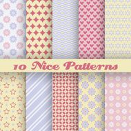 Charming different vector seamless patterns (tiling) N5