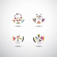 set of abstract color circle icon for design