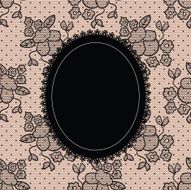 Black elegant doily on lace background