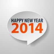 happy new year 2014 3d speech bubble