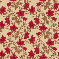 Vector floral seamless with red flower