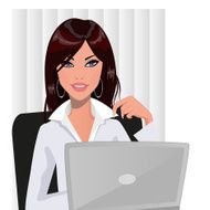 Businesswoman and computer
