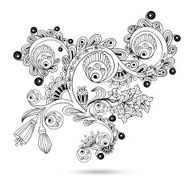 Flower pattern engraving scroll motif for card N3