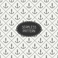 Vector seamless retro pattern with hipster anchor N2