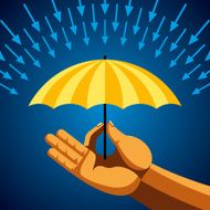 Hand with yellow umbrella N2