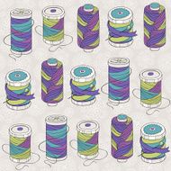 Spools of threads seamless pattern N5