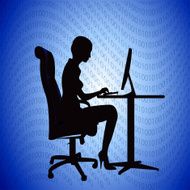 silhouette woman secretary
