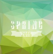 Vector colored triangular background with spring text design