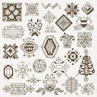 Floral hand drawn doodle design elements 1 Vector illustration N2