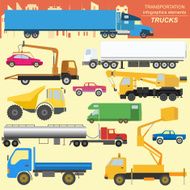 Set of elements cargo transportation trucks N4