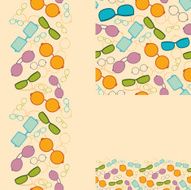 Colorful Glasses Seamless Patterns Set