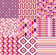 seamless colorful geometric set