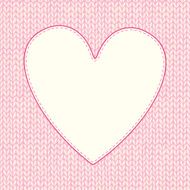Seamless knitted pattern with heart shaped frame for text