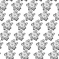 Abstract flower seamless black