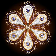 Flower in gold and diamonds N2