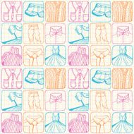 clothing scetch set seamless pattern