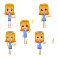 set of funny cartoon housewife N6