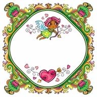 Valentine&#039;s Day cartoon floral farme