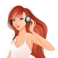 Woman with headsets