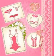 Vintage underlinen on ornament background Vector