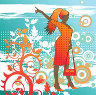 romantic girl on a flower background N6
