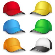 multicolored caps