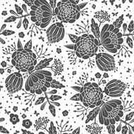 Seamless vintage pattern with decorative flowers N14