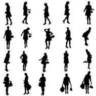 Vector silhouette of a woman N1084