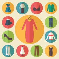 Woman Clothing Icons Set N3