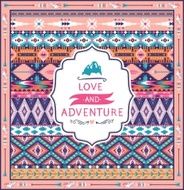 Navajo seamless tribal pattern with quotes on labels N2