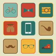 hipster style vintage elements