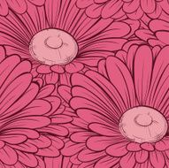 Beautiful seamless background with flowers Hand-drawn contour lines and strokes N2