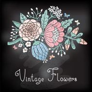 Vintage card with a blossoming branch N13