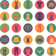 set of icons with women dress N2