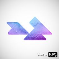 Space watercolor triangle abstract background