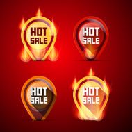 Hot Sale Labels Set in Flames - Fire