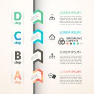 Modern business step origami style options banner N41