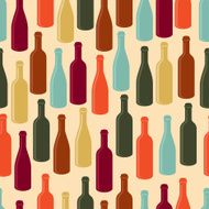 Seamless pattern with wine bottles