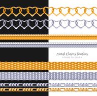 Set of different chains metal brushes - golden and silver