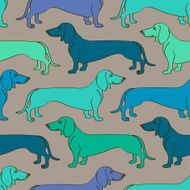 Seamless pattern of Dachshund dogs N2