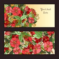Unique pattern card set with art flowers and leaves N6