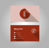 Simple Business Card Template with Alphabet Letter E
