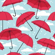 vector seamless pattern with blue umbrellas N7