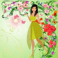 Beautiful girl in a magic forest